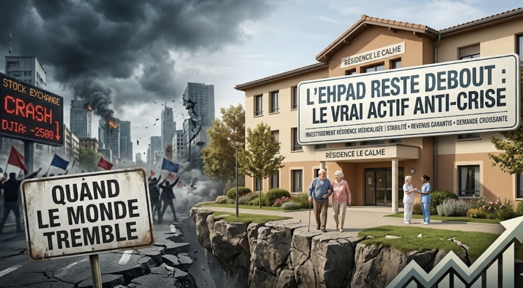 image Quand le Monde Tremble, l'EHPAD Reste Debout : Pourquoi l'Investissement en Résidence Médicalisée est le Vrai Actif Anti-Crise 🛡️